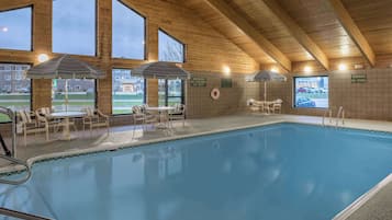 Indoor pool, open 6:00 AM to 11:00 PM, sun loungers