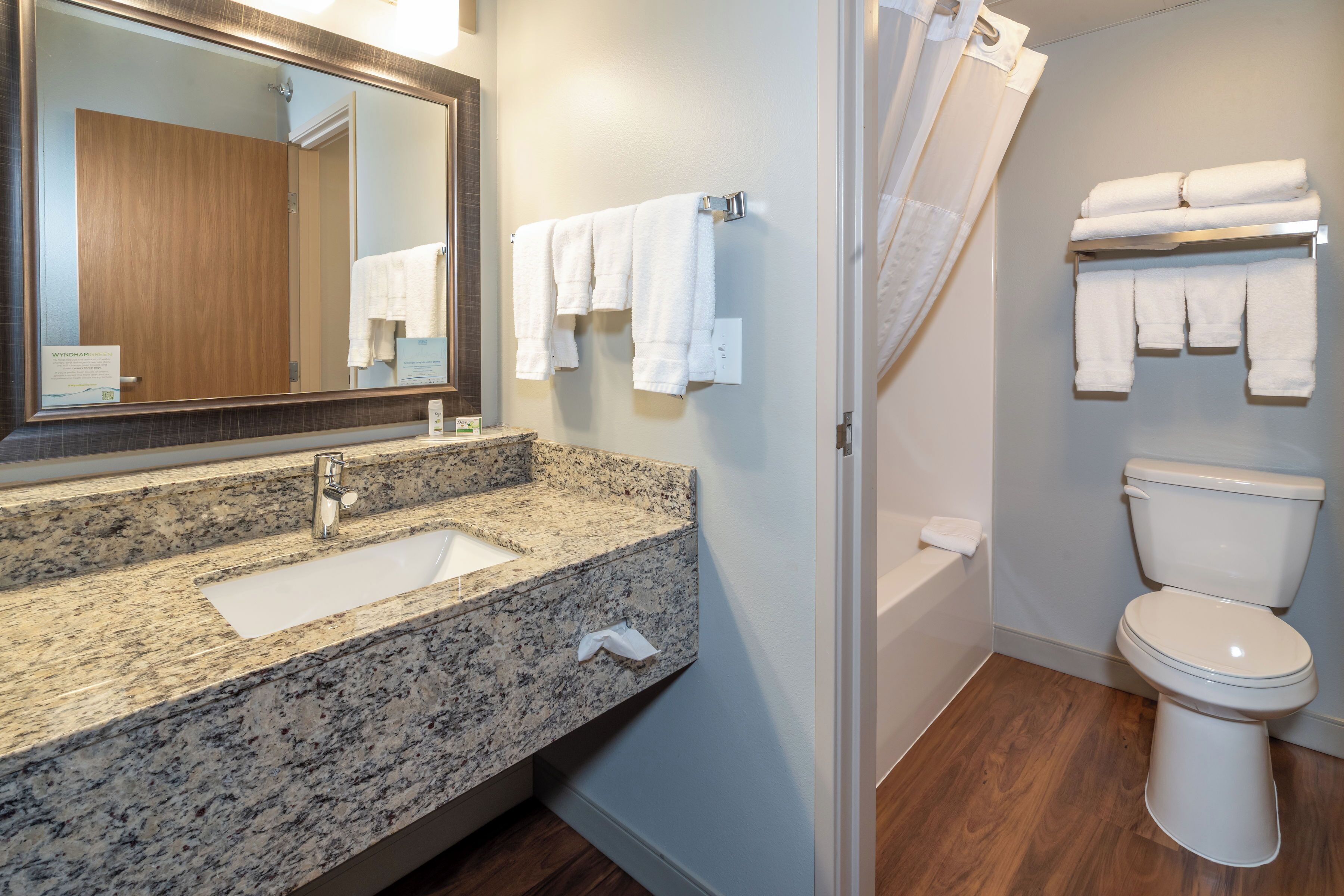 free toiletries, hair dryer, towels, soap