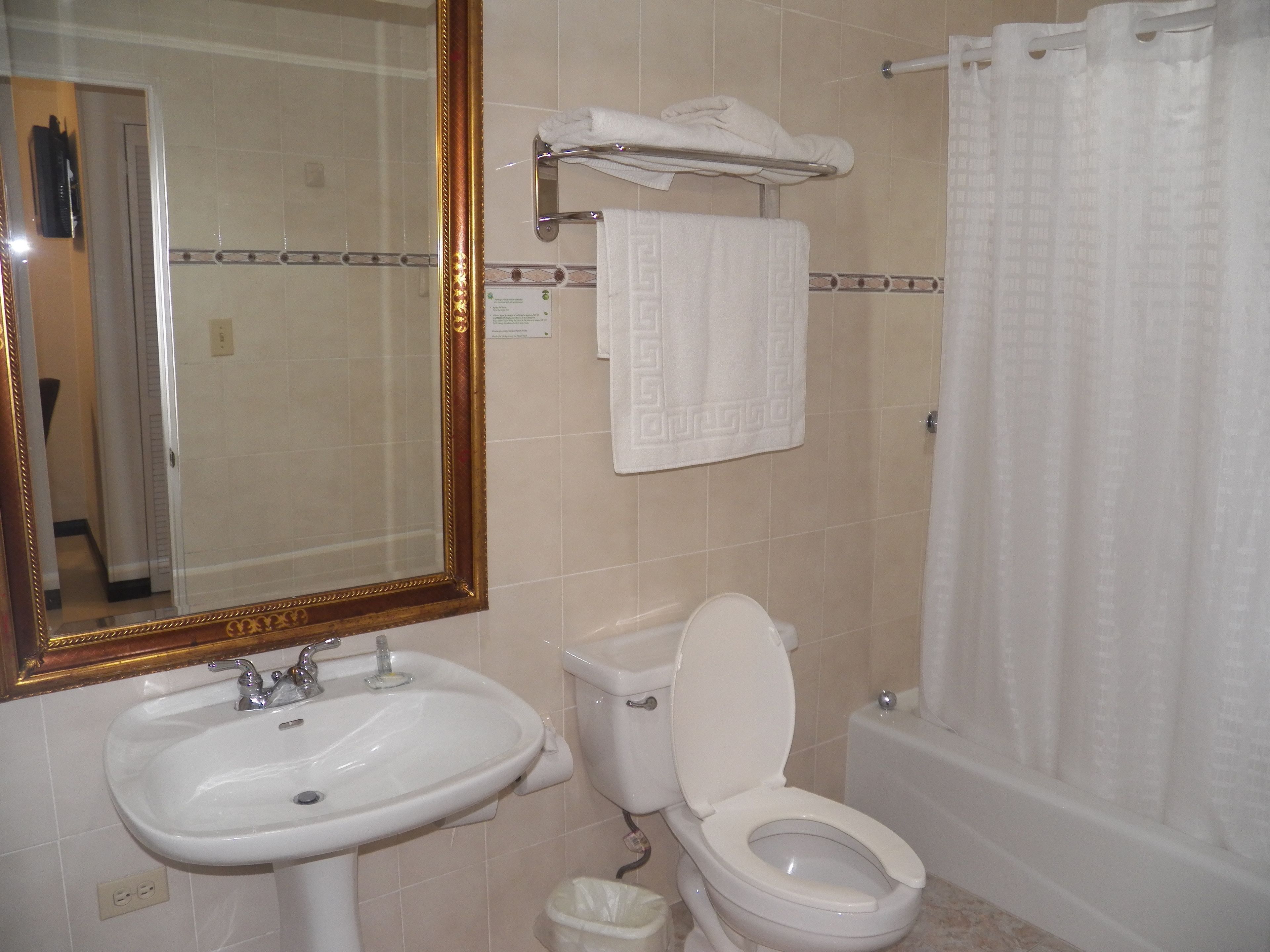 standard room, 2 double beds, non smoking | bathroom | shower, free toiletries, hair dryer, towels