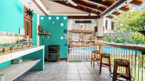 Breakfast, lunch, dinner served; Mexican cuisine, pool views