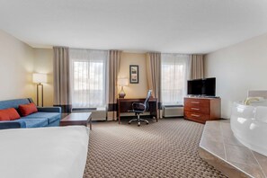Desk, blackout curtains, iron/ironing board, free WiFi