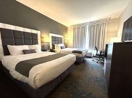 Hypo-allergenic bedding, desk, laptop workspace, free WiFi