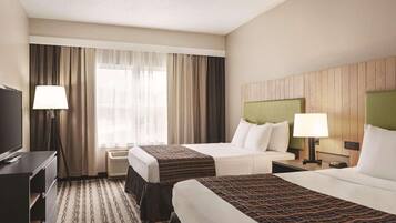 Premium bedding, down comforters, desk, iron/ironing board