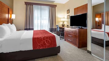 Suite, 1 King Bed, Accessible, Non Smoking | Pillowtop beds, desk, blackout drapes, iron/ironing board