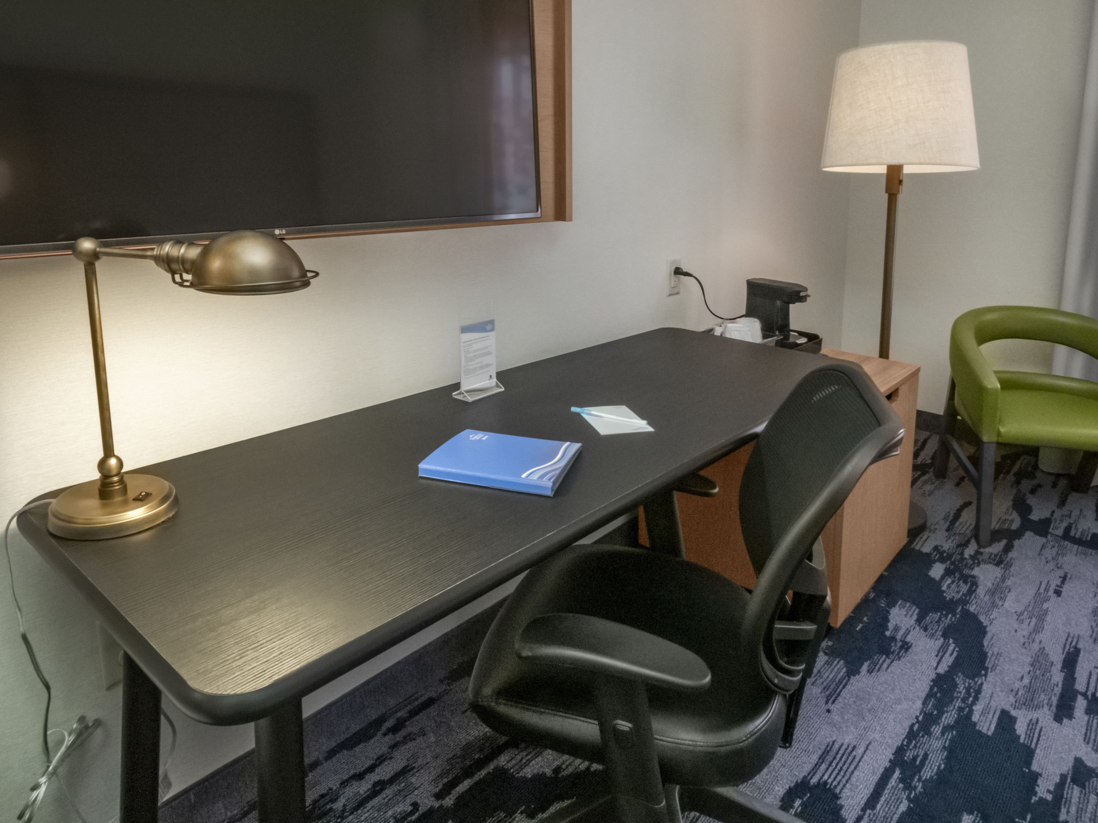 desk, blackout curtains, iron/ironing board, free wifi