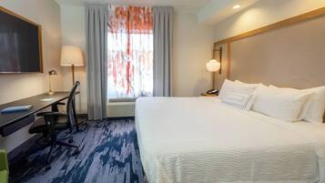 Desk, blackout curtains, iron/ironing board, free WiFi