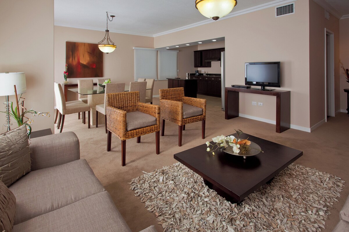 Suite, 2 Bedrooms | In-room safe, desk, laptop workspace, iron/ironing board