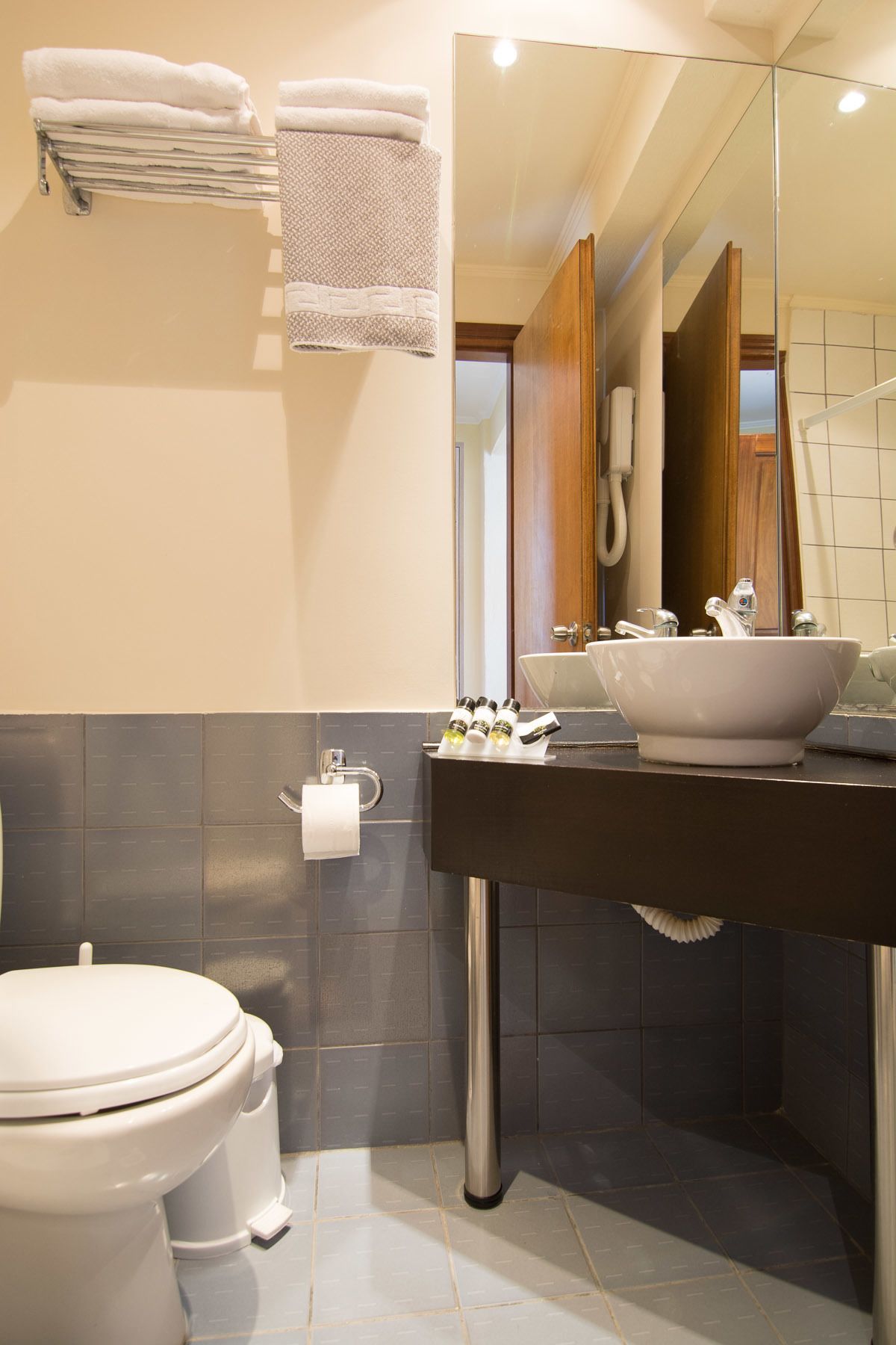 shower, free toiletries, hair dryer, slippers