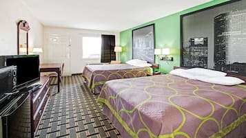 Desk, blackout curtains, soundproofing, free WiFi