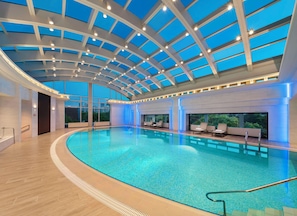 Indoor pool, a waterfall pool