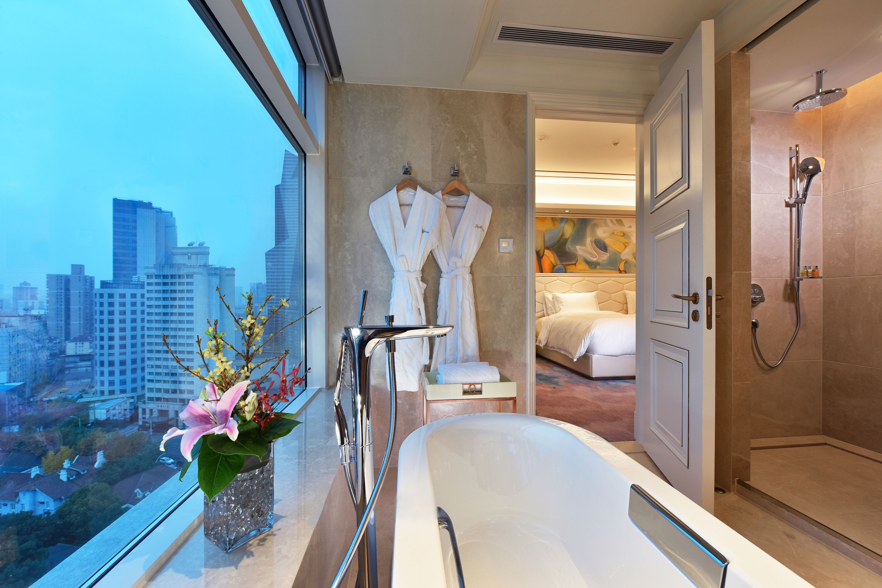 business room (collection) | bathroom | separate bathtub and shower, free toiletries, hair dryer, bathrobes