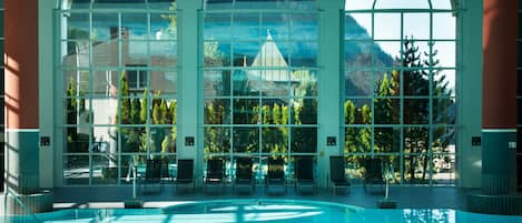 2 indoor pools, 2 outdoor pools, open 9:00 AM to 8:00 PM, sun loungers