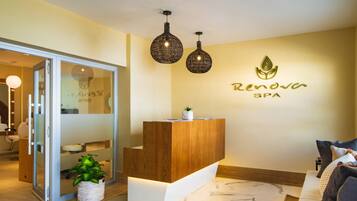Sauna, hot tub, body treatments, aromatherapy, hot stone massages