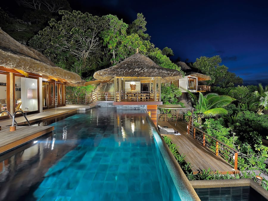 Villa Presidenziale, 3 camere da letto, piscina privata, vista oceano | Biancheria da letto di alta qualità, minibar, una cassaforte in camera