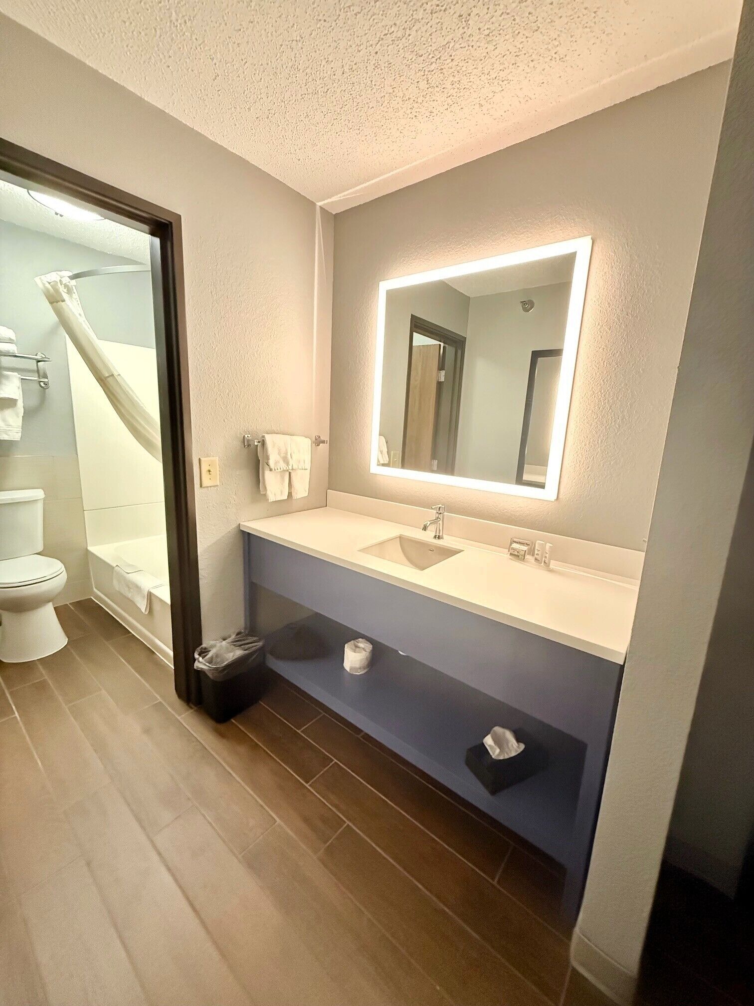 free toiletries, hair dryer, towels