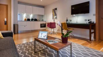 45sqm Two Bedroom Apartment | Private kitchen | Fridge, microwave, stovetop, dishwasher