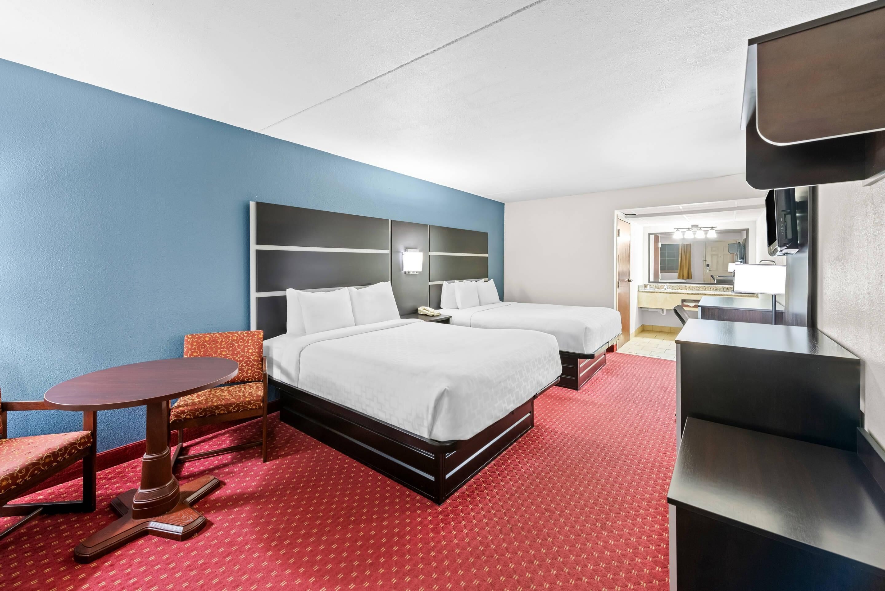 Standard Room, 2 Queen Beds, Accessible, Non Smoking | Pillow-top beds, desk, laptop workspace, iron/ironing board