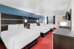 Queen Room with Three Queen Beds - Non-Smoking | Pillowtop beds, desk, laptop workspace, iron/ironing board
