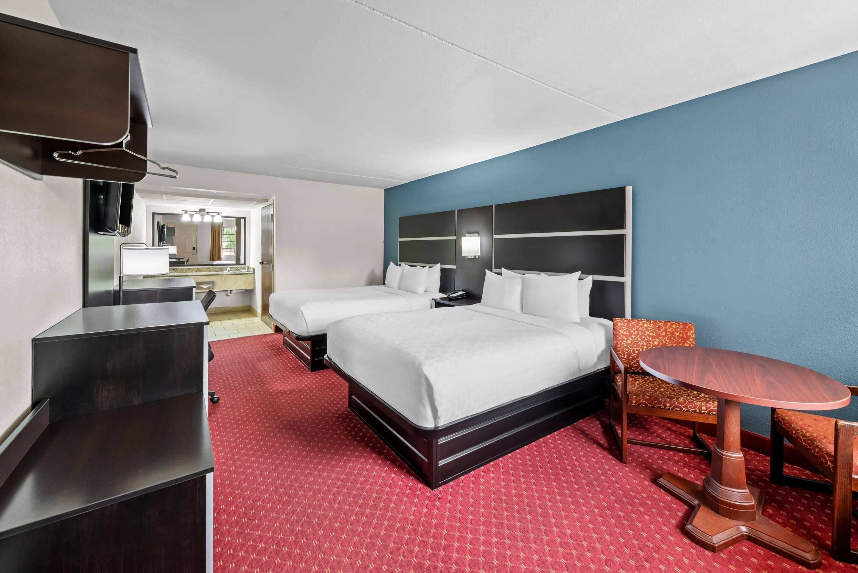 Room, 2 Queen Beds, Accessible, Non Smoking | Pillow-top beds, desk, laptop workspace, iron/ironing board