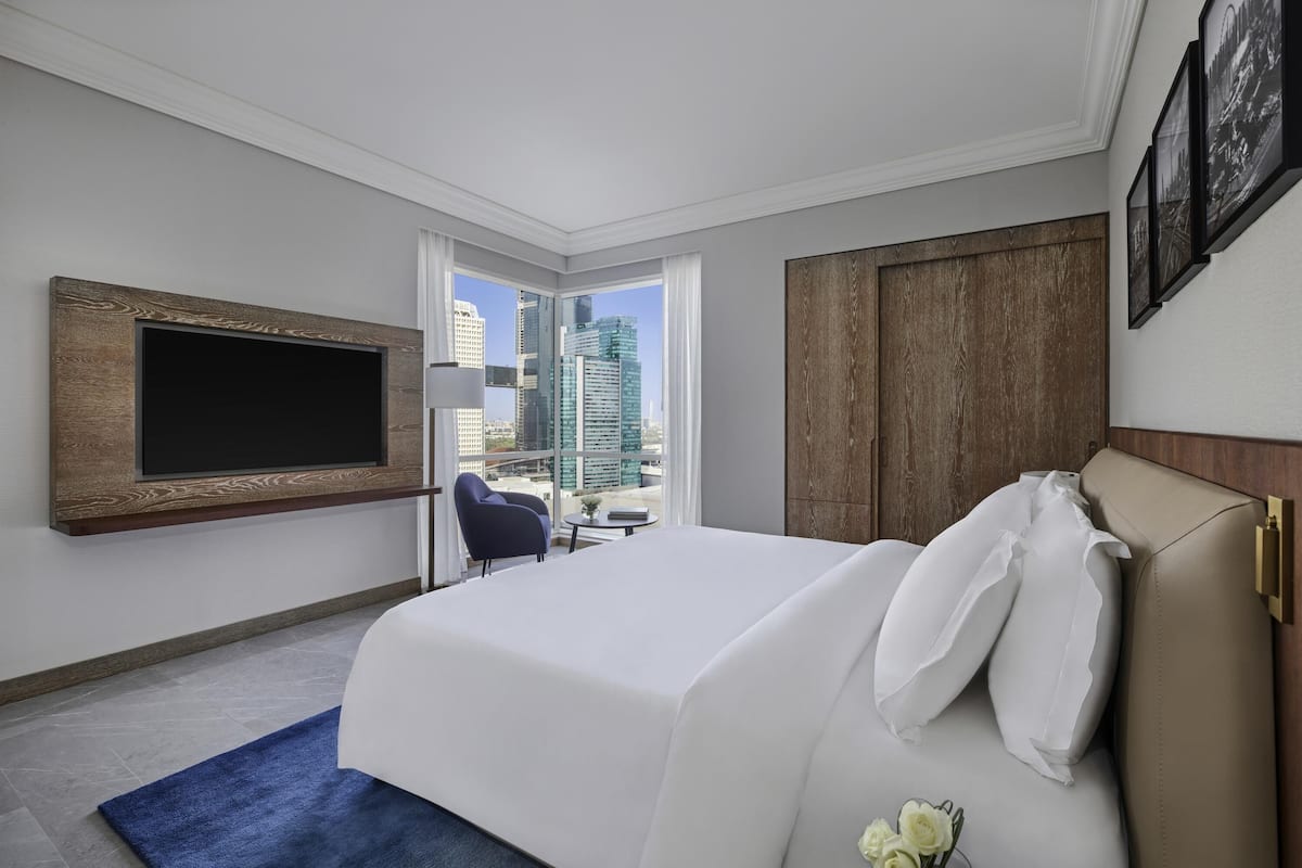 1 bilik tidur, peralatan tempat tidur premium, bar mini