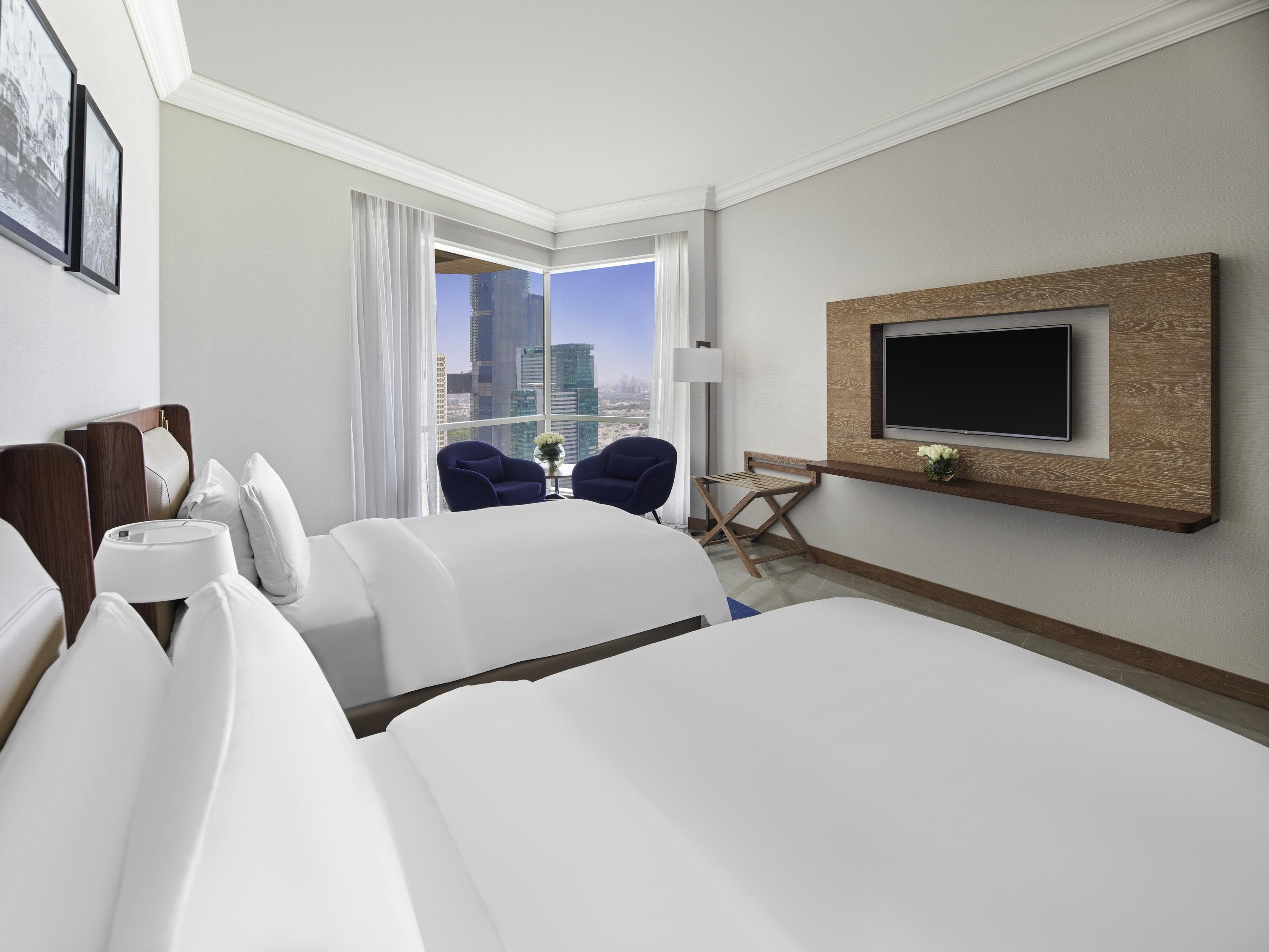 Fairmont, Huone, 2 yhden hengen sänkyä | Ylelliset vuodevaatteet, minibaari, tallelokero huoneessa, työpöytä