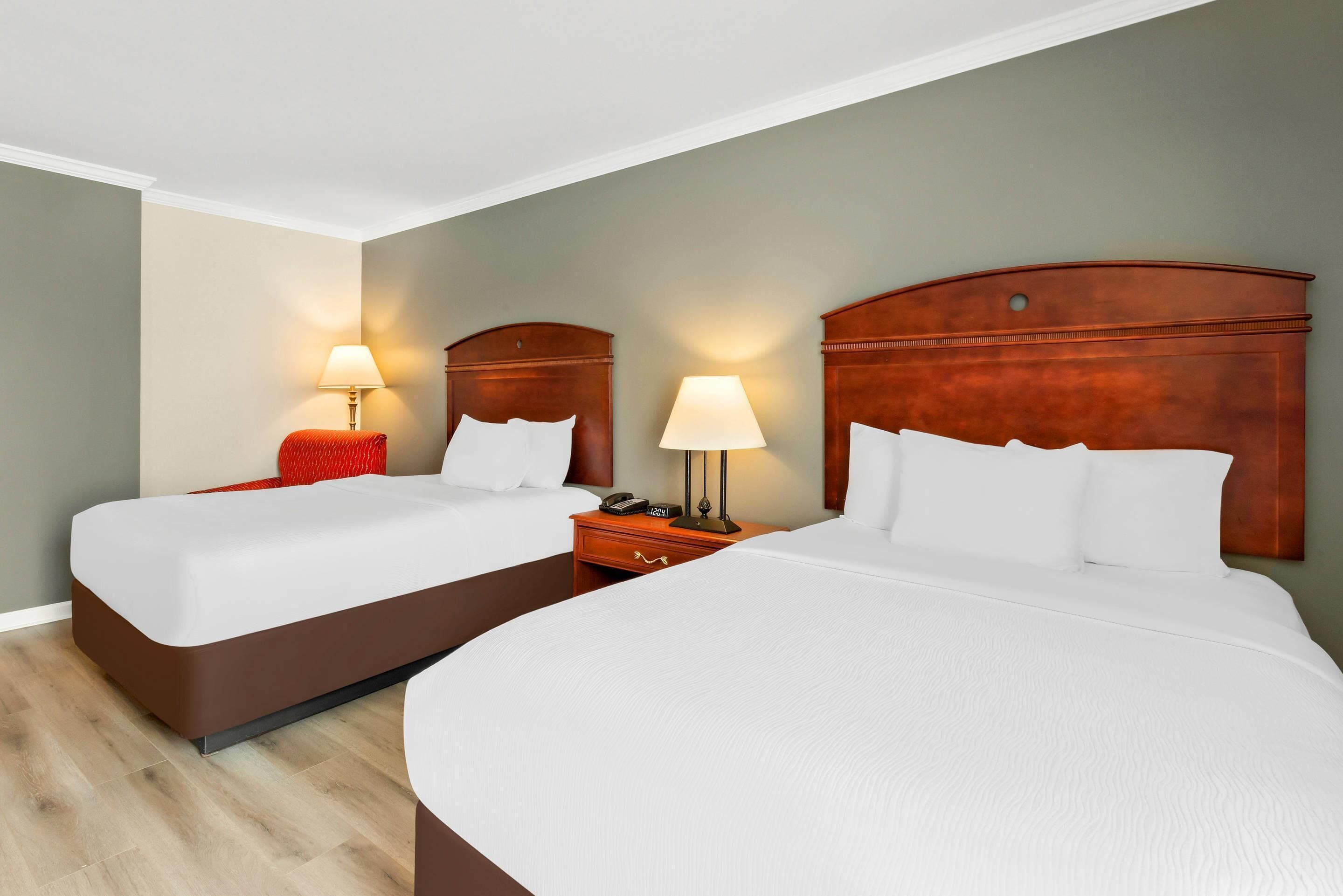 Standard Room, 2 Double Beds, Non Smoking | In-room safe, desk, laptop workspace, iron/ironing board