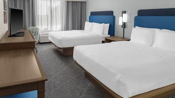 Standard Room, 2 Queen Beds, Non Smoking | In-room safe, desk, blackout drapes, iron/ironing board