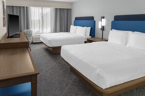 Standard Room, 2 Queen Beds, Non Smoking | In-room safe, desk, blackout drapes, iron/ironing board