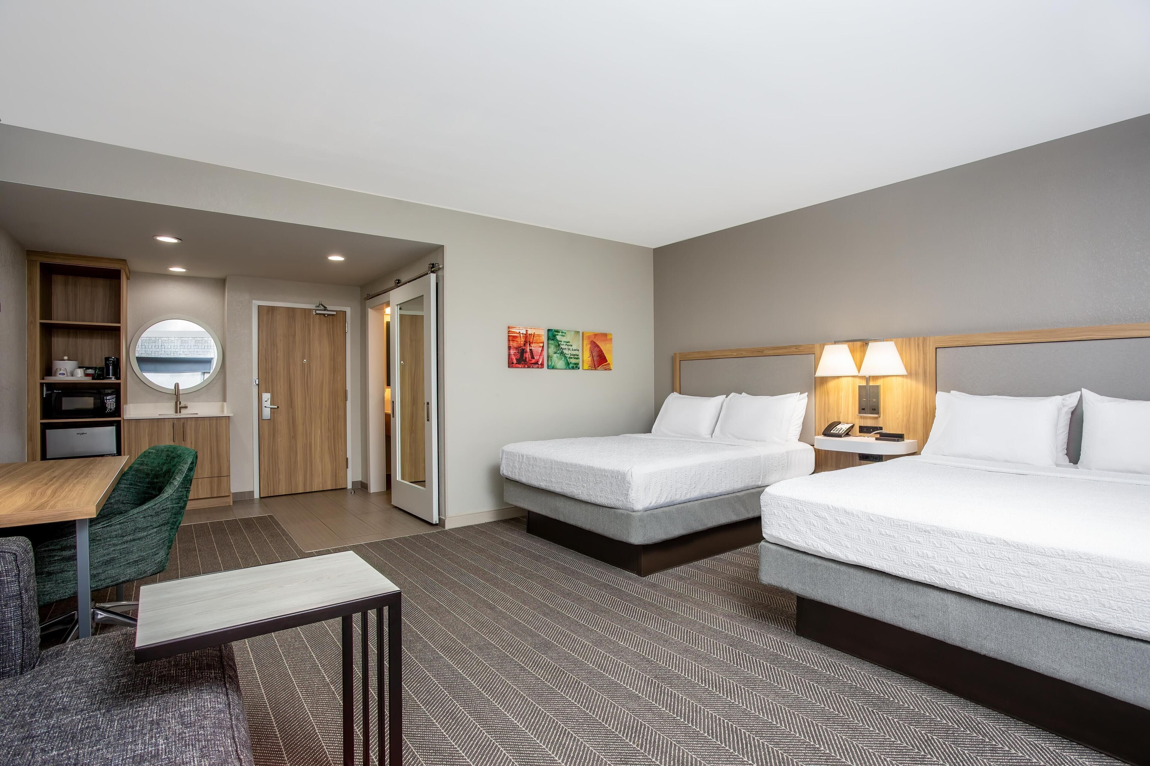 Studio Suite, 2 Queen Beds, Non Smoking | Premium bedding, desk, soundproofing, iron/ironing board