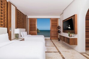 Premium bedding, down comforters, pillowtop beds, free minibar