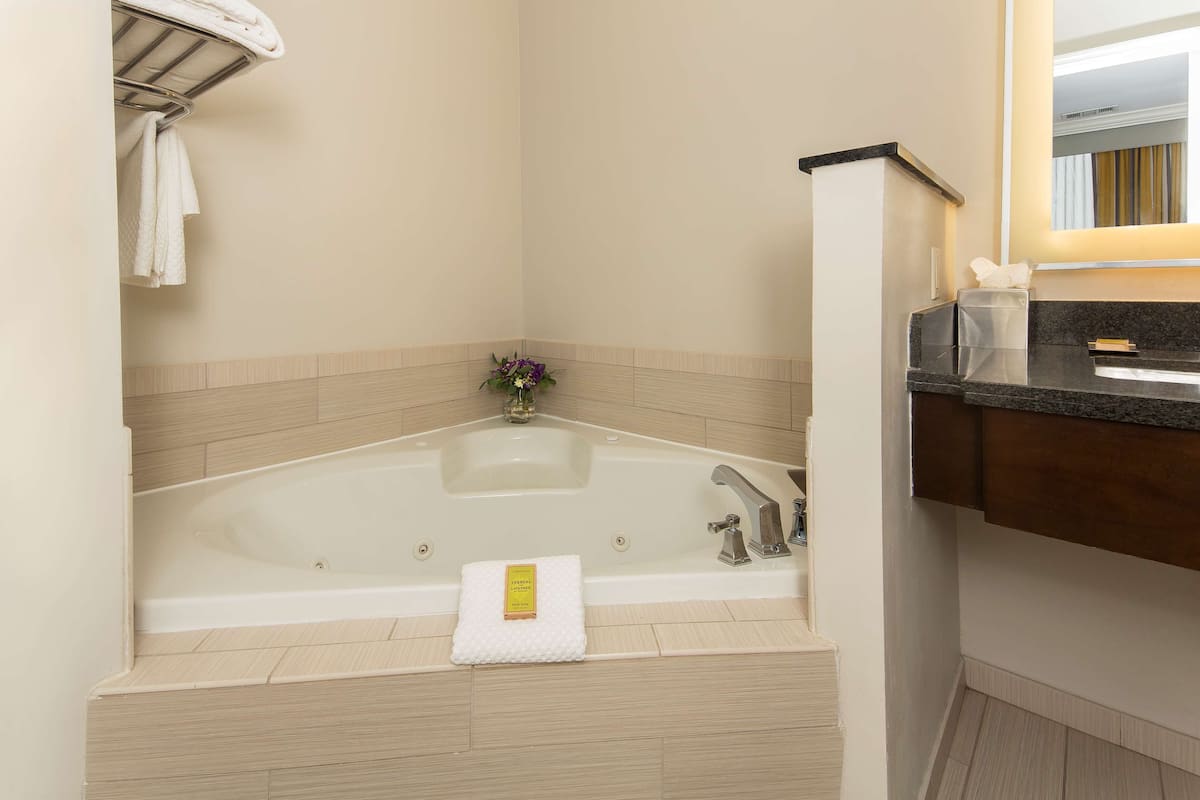 Amenidades de baño gratuitas, secadora de cabello, toallas