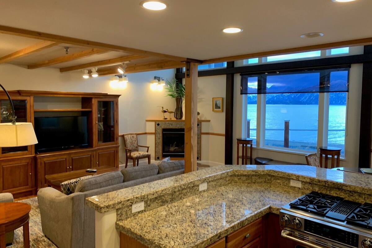 condo, kitchen, bay view | living area | 30-inch flat-screen tv with satellite channels