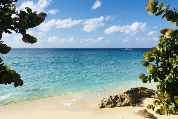 On the beach, white sand, beach towels