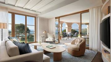 Suite, 1 Bedroom, Non Smoking, Terrace | Living room | 40-inch flat-screen TV with satellite channels, TV, DVD player