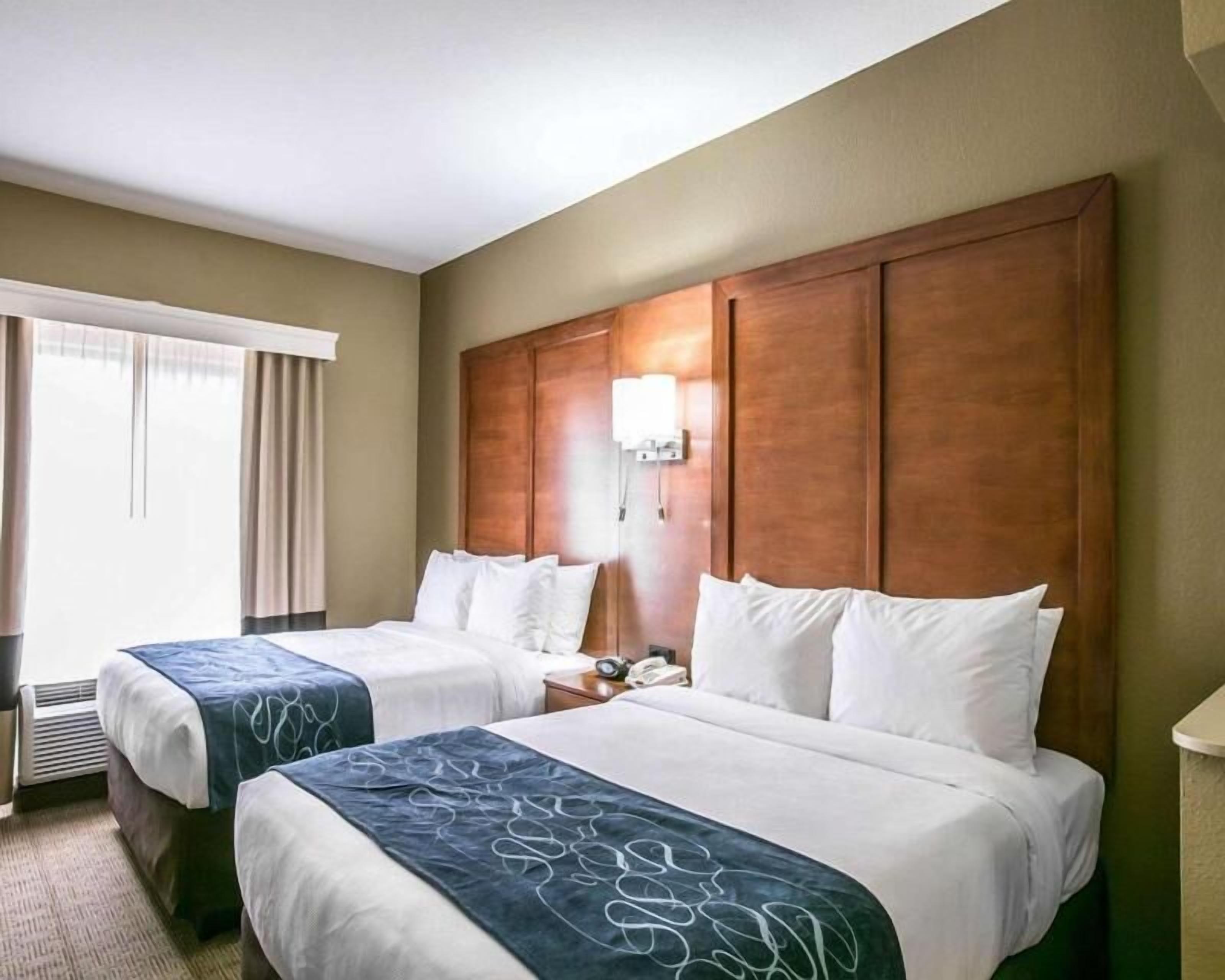 Ropa de cama de alta calidad y caja de seguridad en la habitación 