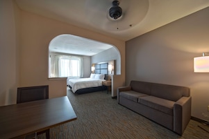 In-room safe, desk, laptop workspace, blackout drapes