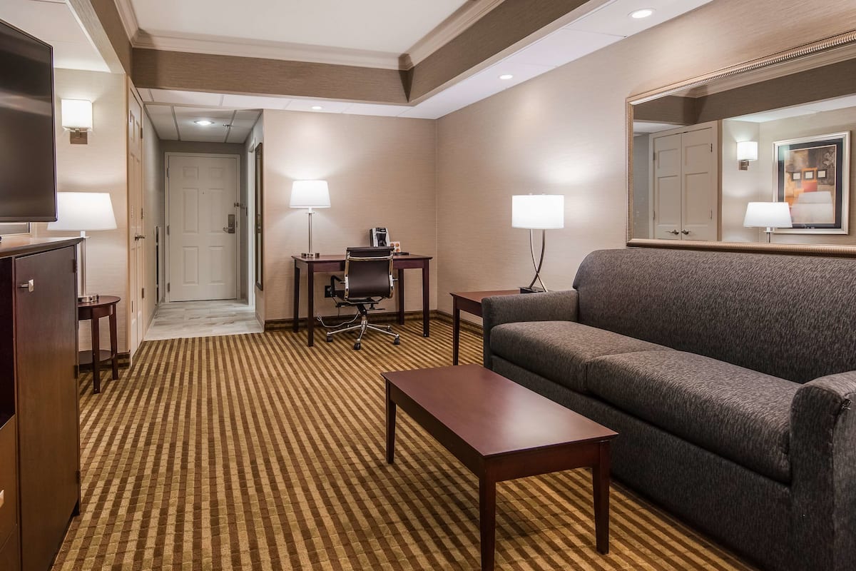 Suite, 1 King Bed, Non Smoking, Refrigerator & Microwave (with Sofabed) | Premium bedding, in-room safe, desk, iron/ironing board