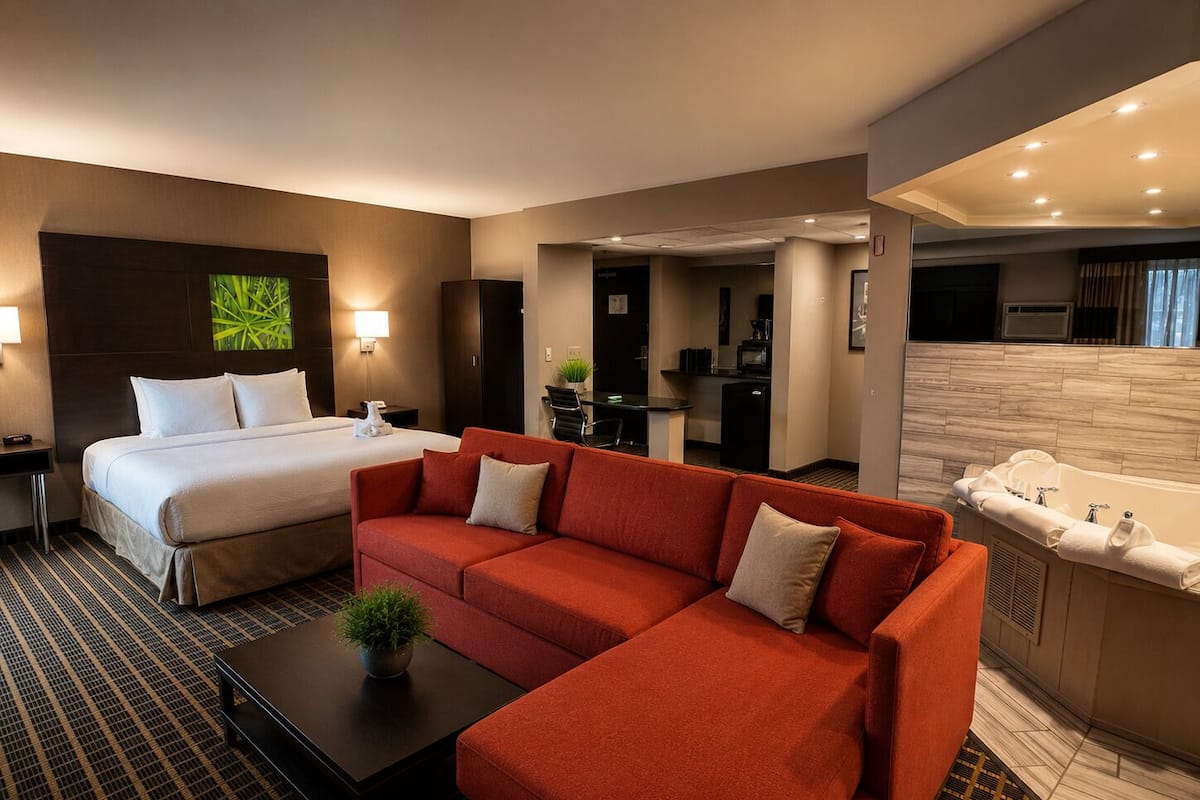 Suite Luxe, 1 très grand lit, non-fumeur (Jacuzzi) | Bain à remous privé