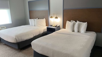 Room, 2 Queen Beds, Non Smoking | Hypo-allergenic bedding, desk, soundproofing, iron/ironing board