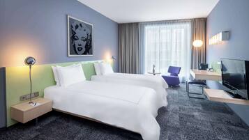 In-room safe, desk, blackout curtains, soundproofing