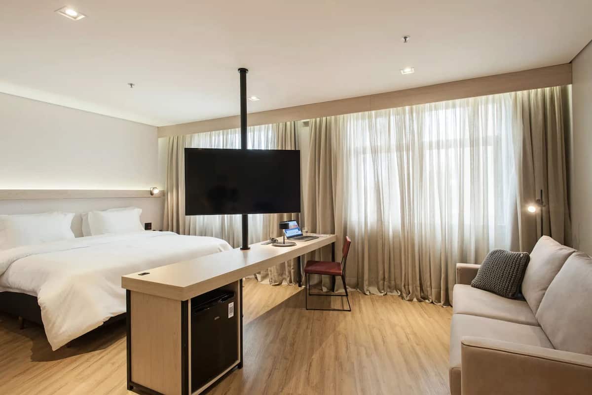 suíte casal - 1 cama king | minibar, in-room safe, blackout curtains, soundproofing