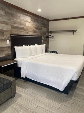 Desk, free WiFi, bed sheets