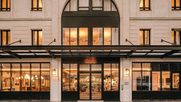 A hotel with a grand entrance, large windows, and a marquee sign. - Marty Hotel Bordeaux, Tapestry Collection by Hilton (Bordeaux)