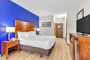 Standard Room, 1 King Bed, Non Smoking | Down comforters, desk, laptop workspace, blackout drapes