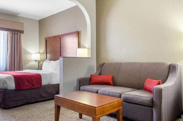 1 King Bed, 1 Room Suite, 1st Floor | Down comforters, pillowtop beds, in-room safe, individually decorated