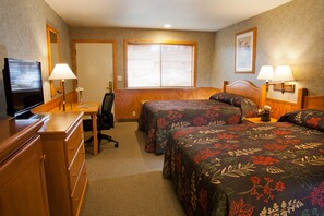 Double Room, 2 Queen Beds | 1 bedroom, desk, iron/ironing board, free cribs/infant beds