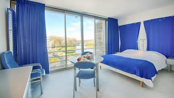 Individually furnished, desk, blackout drapes, soundproofing