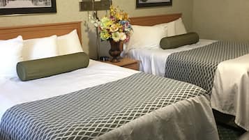 Premium bedding, desk, blackout drapes, iron/ironing board