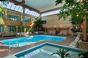 Indoor pool, open 9:30 AM to 10:00 PM, sun loungers