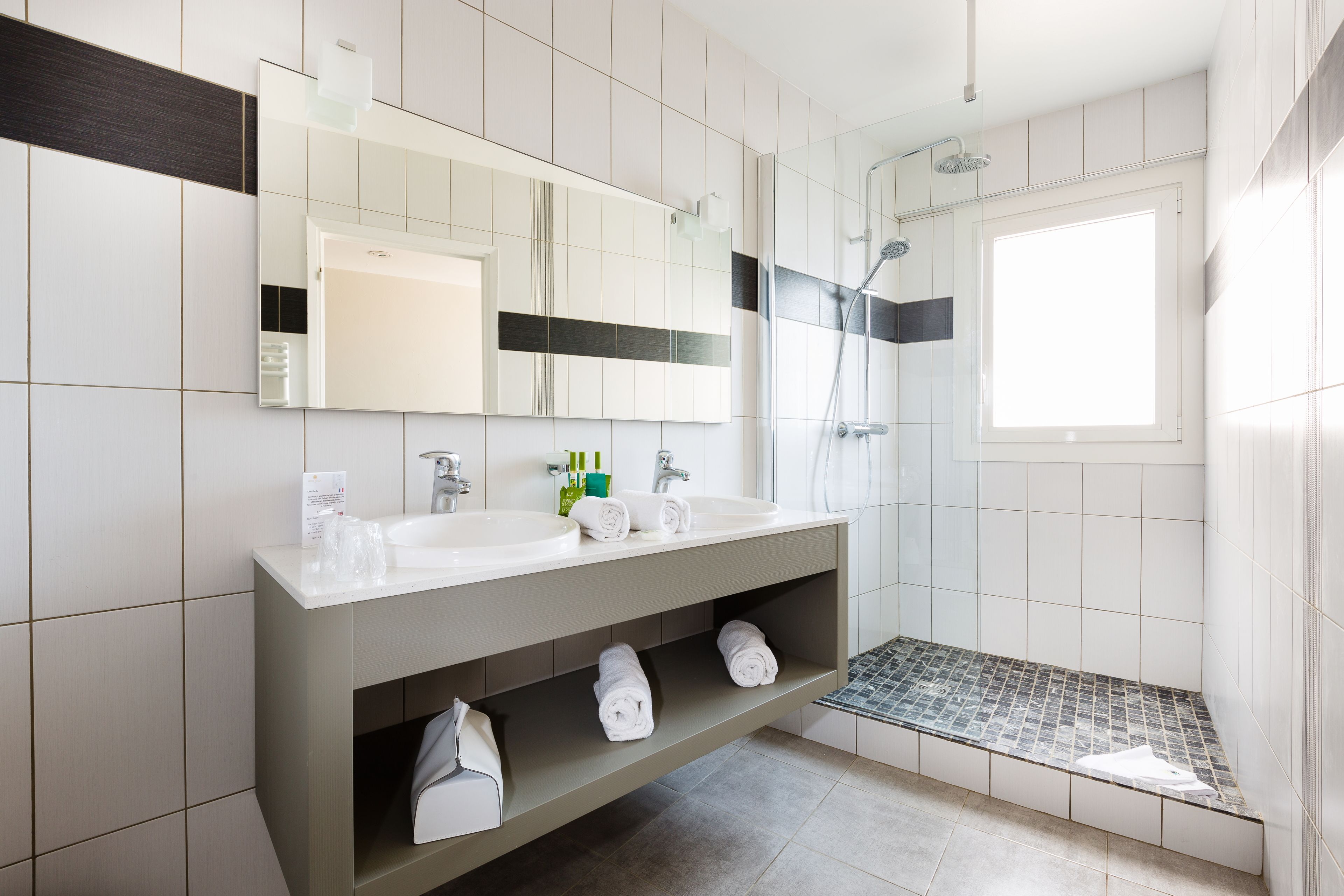 free toiletries, hair dryer, towels